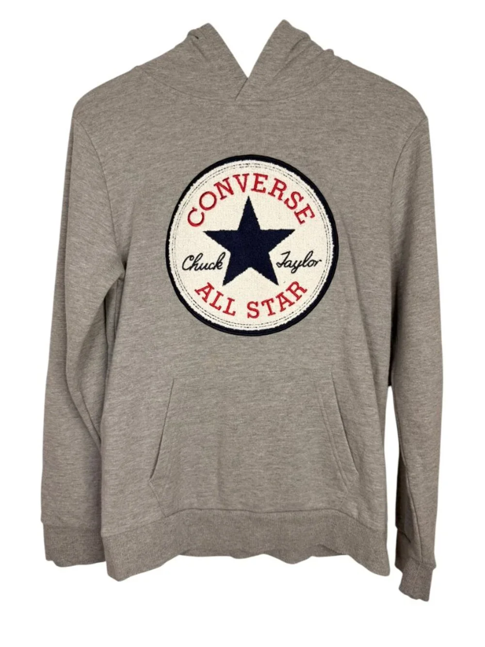 Converse Chuck Taylor All Star Hoodie Kids XL Gray Pullover Sweatshirt